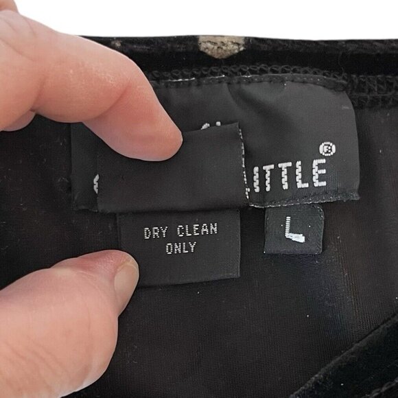 Carole Little Velvet One Shoulder Dress L Floral Vintage Y2K - Picture 6 of 8